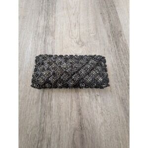 NEW Kenny Ma San Francisco Crystal Beaded Evening Clutch Bag Gunmetal Gray